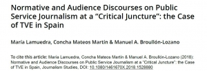 Normative and Audience Discourses on Public Service Journalism at a “Critical Juncture”